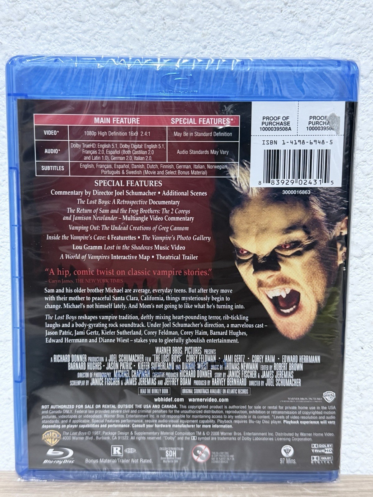 The Lost Boys Blu-ray Corey Feldman NEW