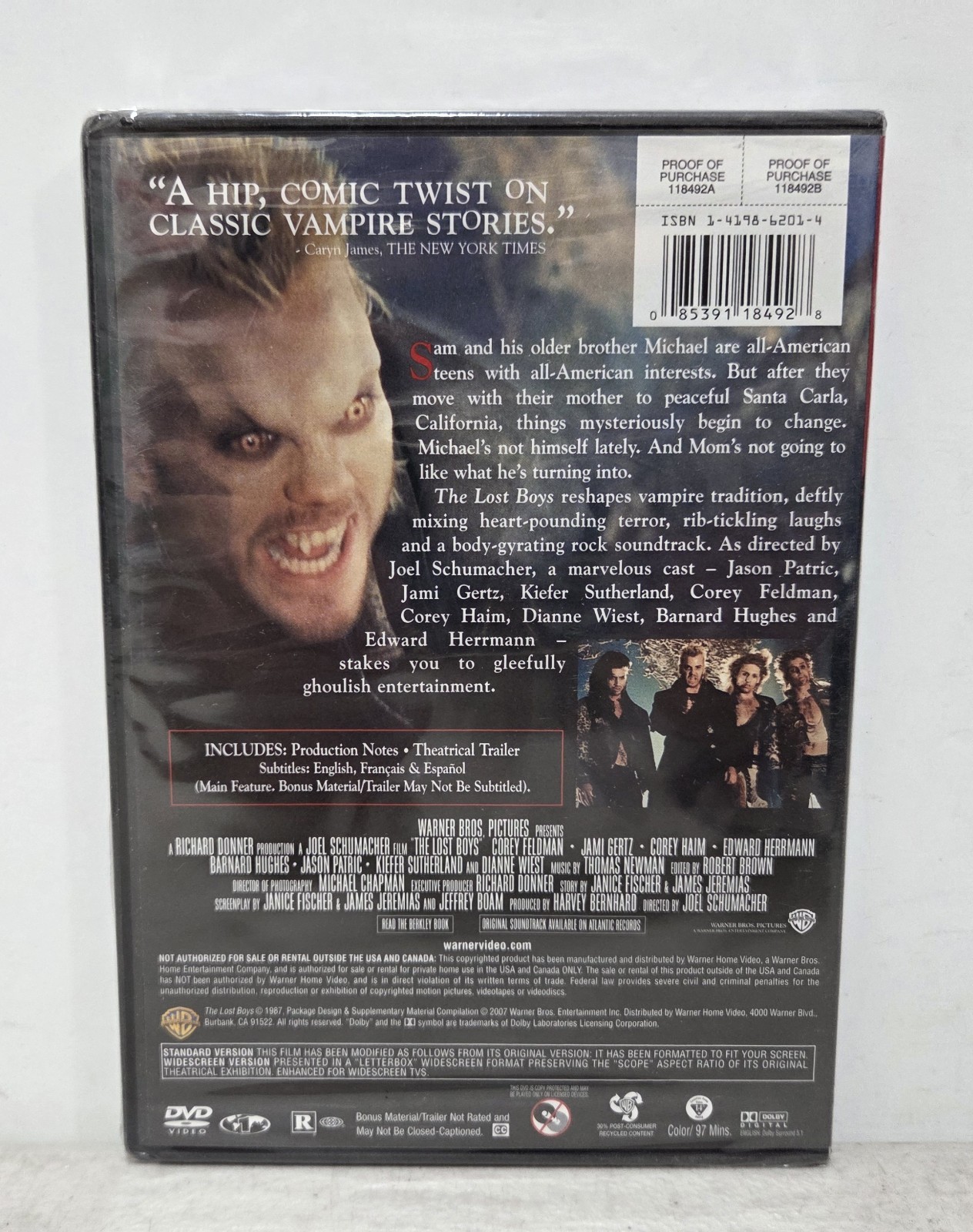 SEALED The Lost Boys 1987 DVD 2007 Kiefer Sutherland Haim Feldman Schumacher