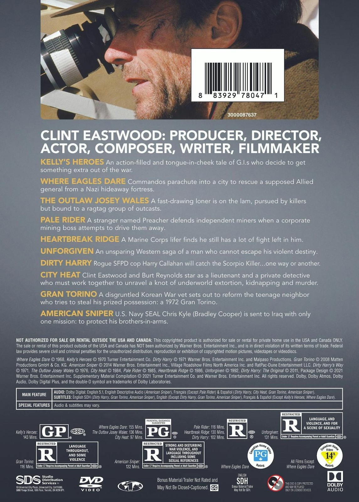 Clint Eastwood 50th Anniversary 10-Film Collection DVD NEW