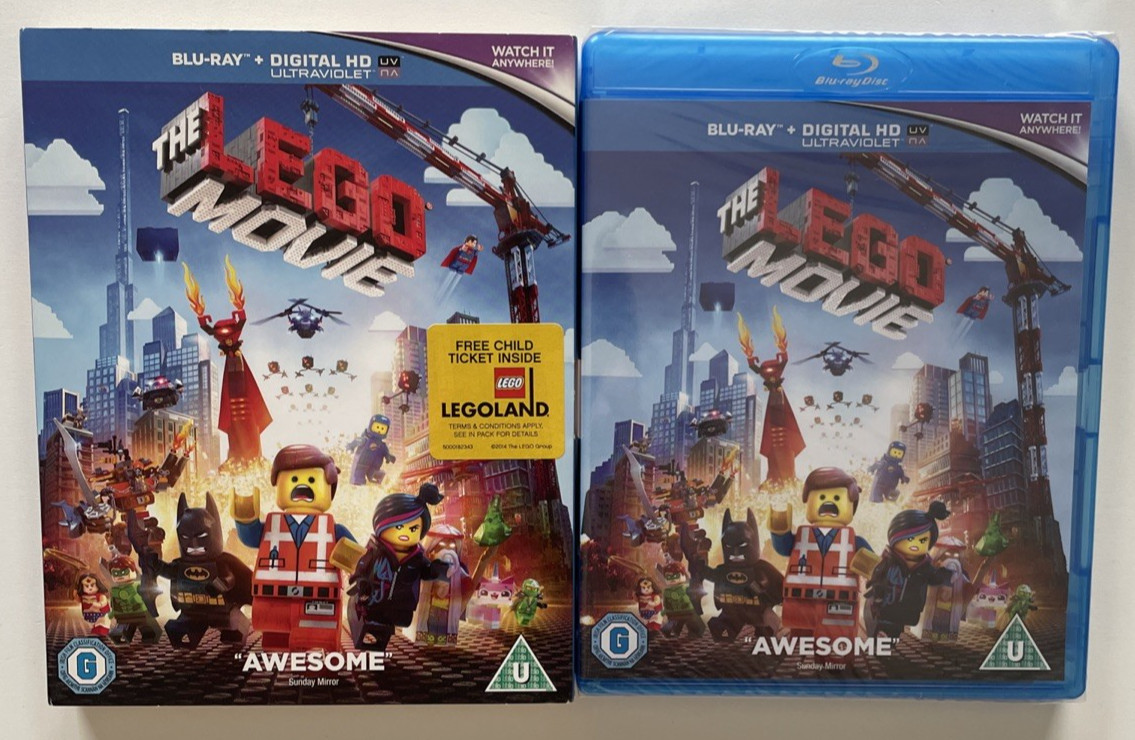 The Lego Movie (Blu-ray, 2014) Chris Pratt, Will Ferrell w/Slipcover NEW SEALED