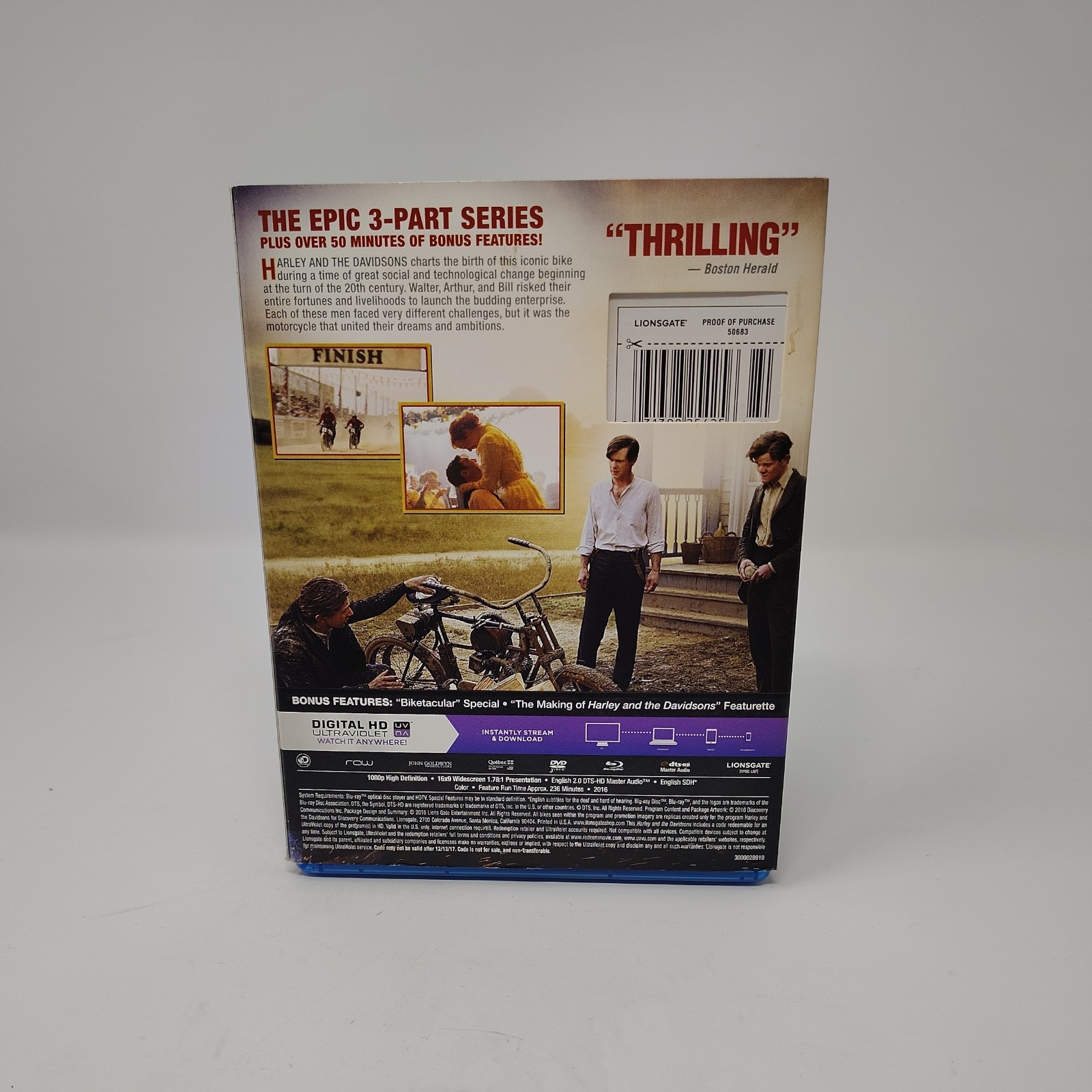 Harley and the Davidsons (Blu-ray + DVD, 4-disc, 2016) TV Mini-Series New Sealed