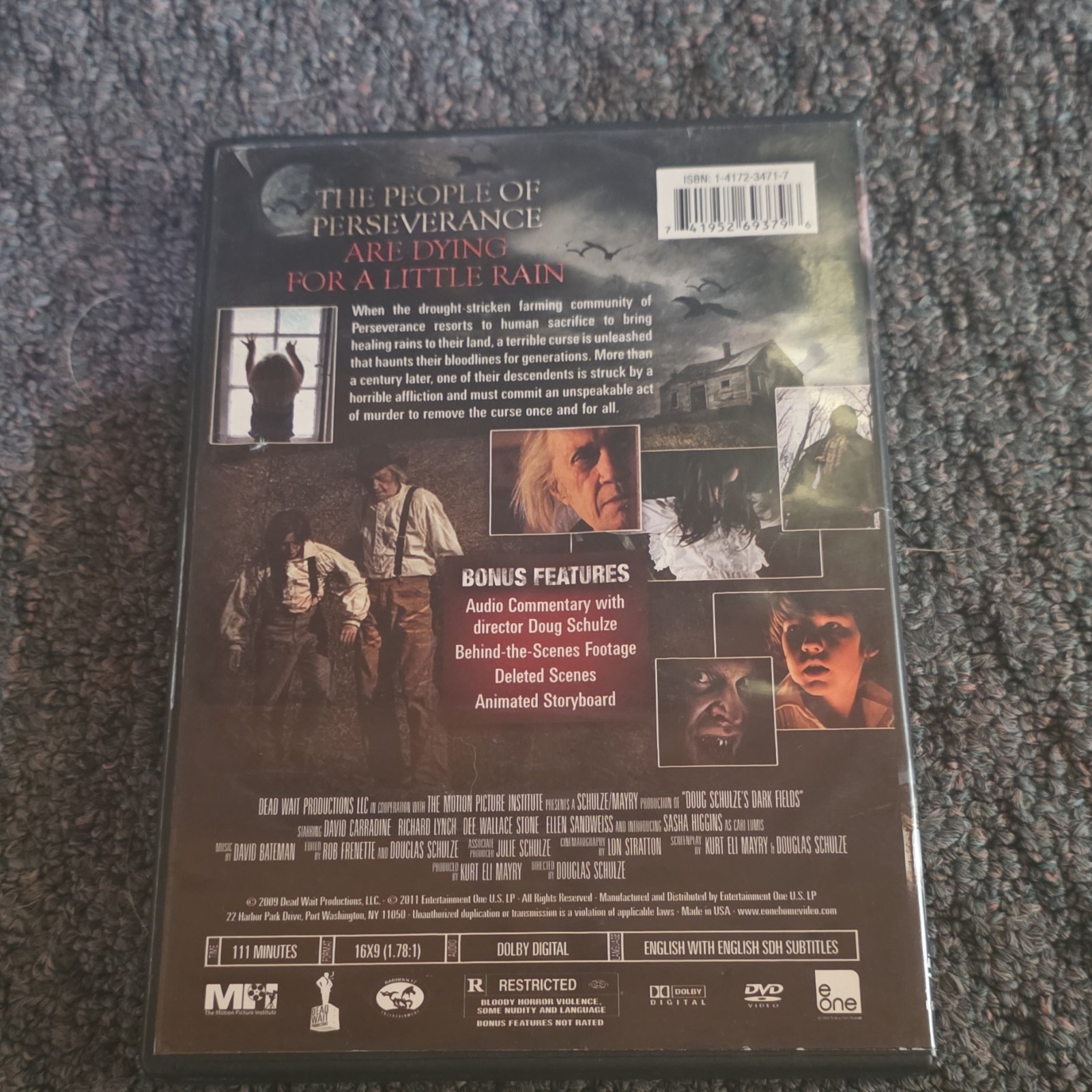 Dark Fields (DVD, 2011) Horror R 111 min Douglas Schulze David Carradine Lynch