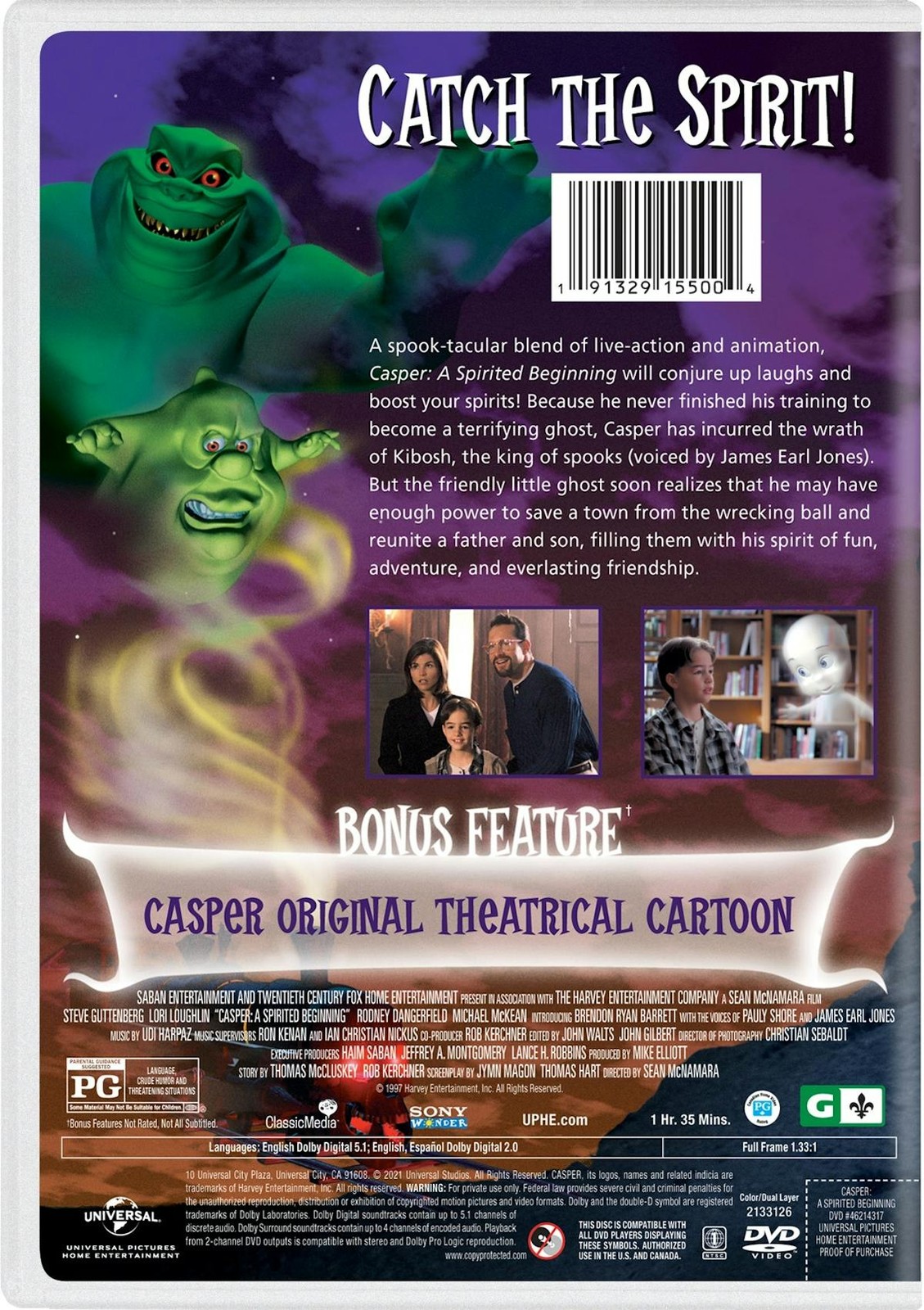 Casper – A Spirited Beginning DVD Steve Guttenberg NEW