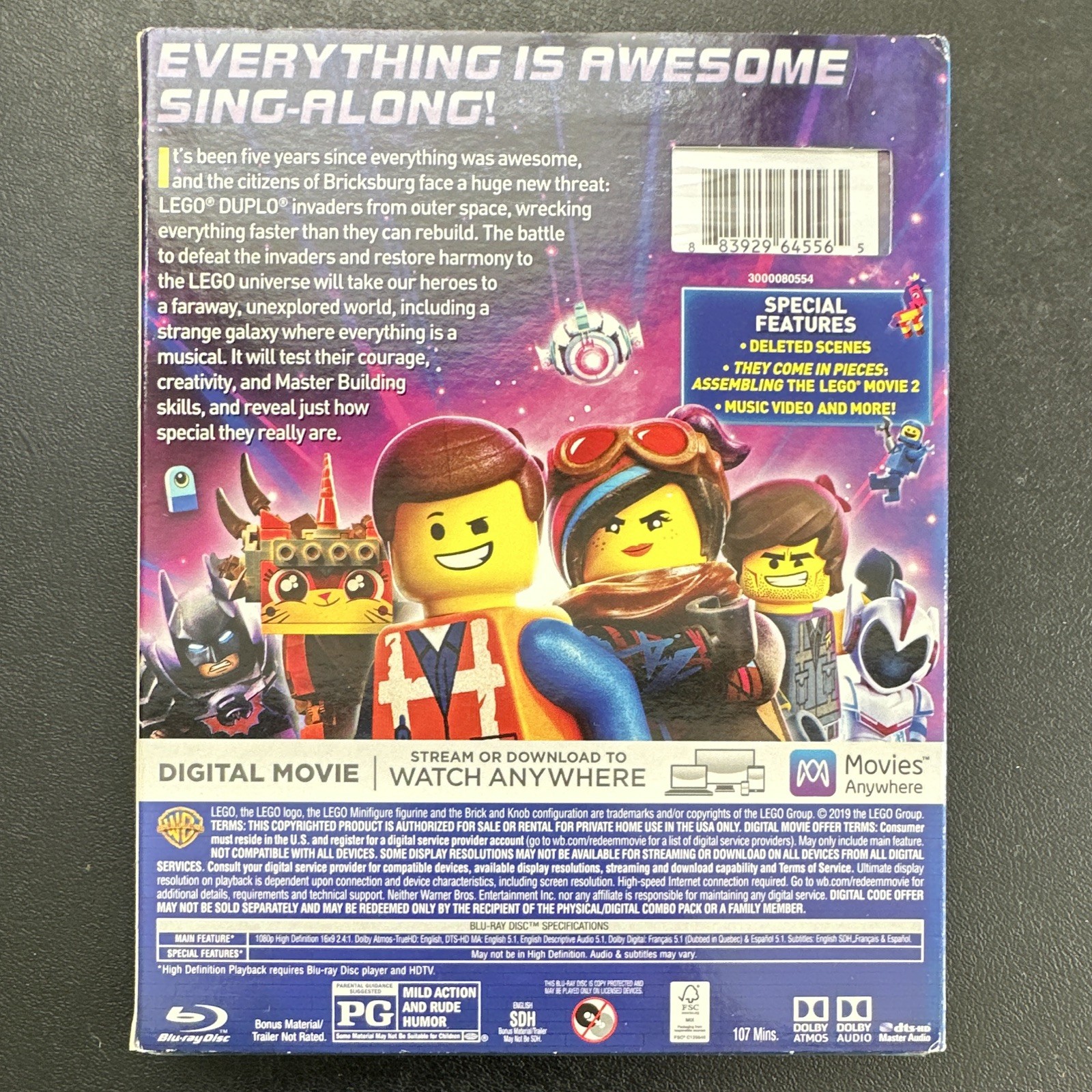 The LEGO Movie 2: The Second Part Blu-ray + DVD + Digital PG 107 Min