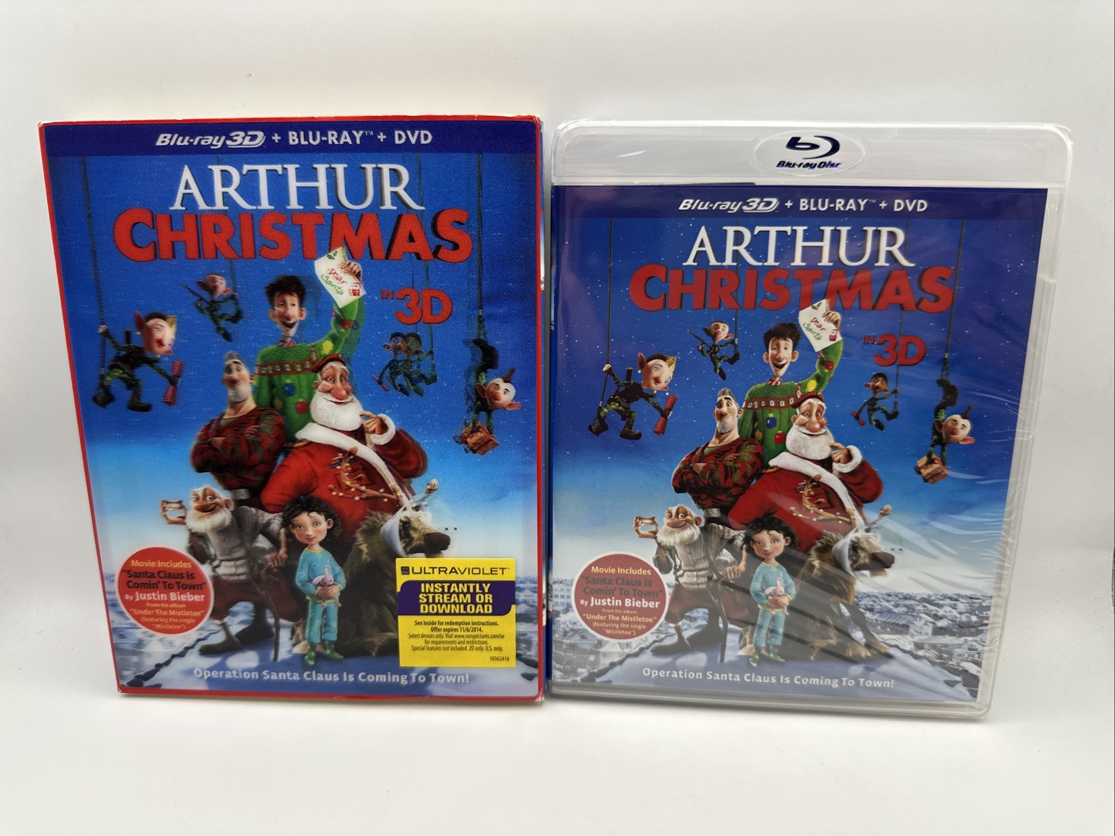 Arthur Christmas (Blu-ray 3D + Blu-Ray + DVD, 2011) NEW & SEALED with Slip-case!