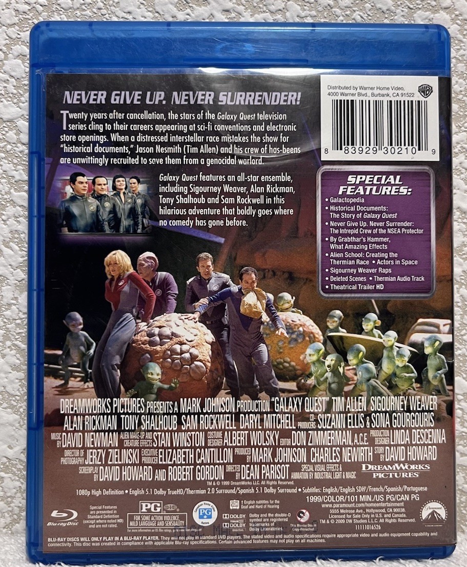 Galaxy Quest (Blu-ray, Tim Allen, Sigourney Weaver, Alan Rickman, 1999)