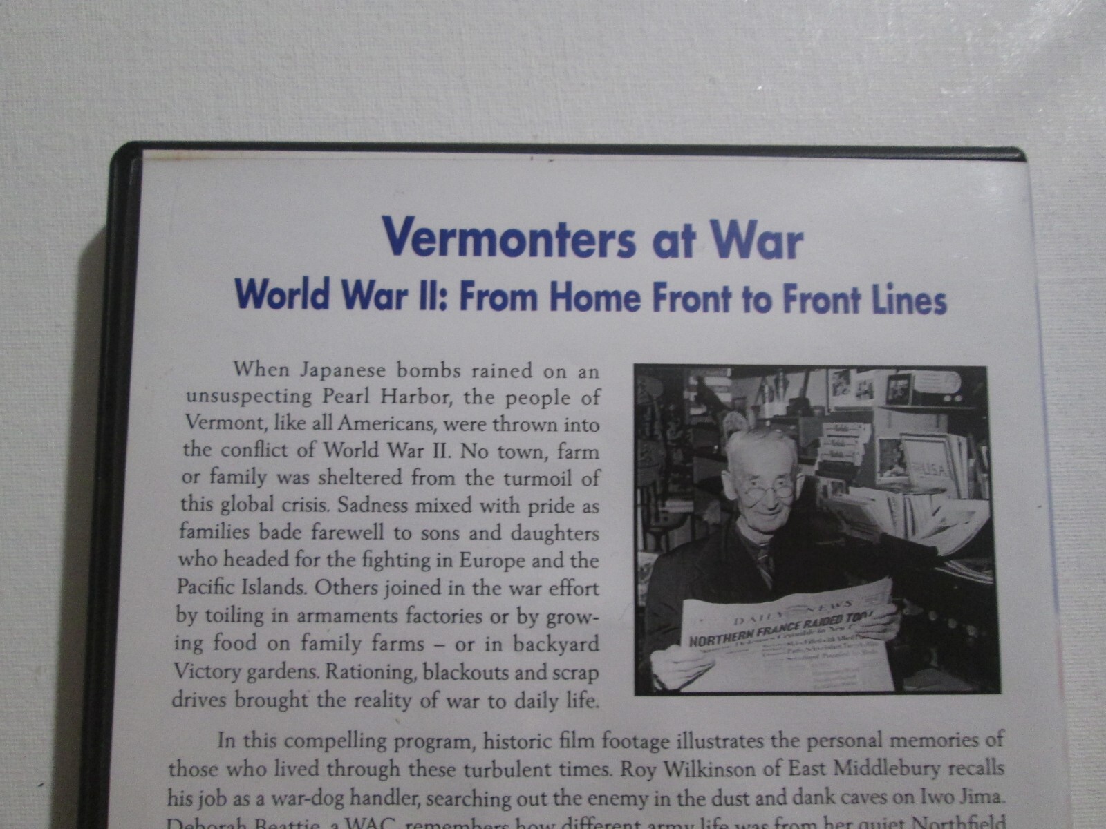 Vermonters at War World War II: From Home Front to Front Lines DVD