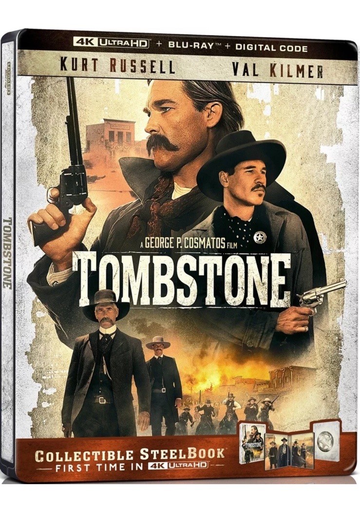 Tombstone SteelBook 4K UHD + Blu-ray + Digital Val Kilmer NEW HELPS STRAYS