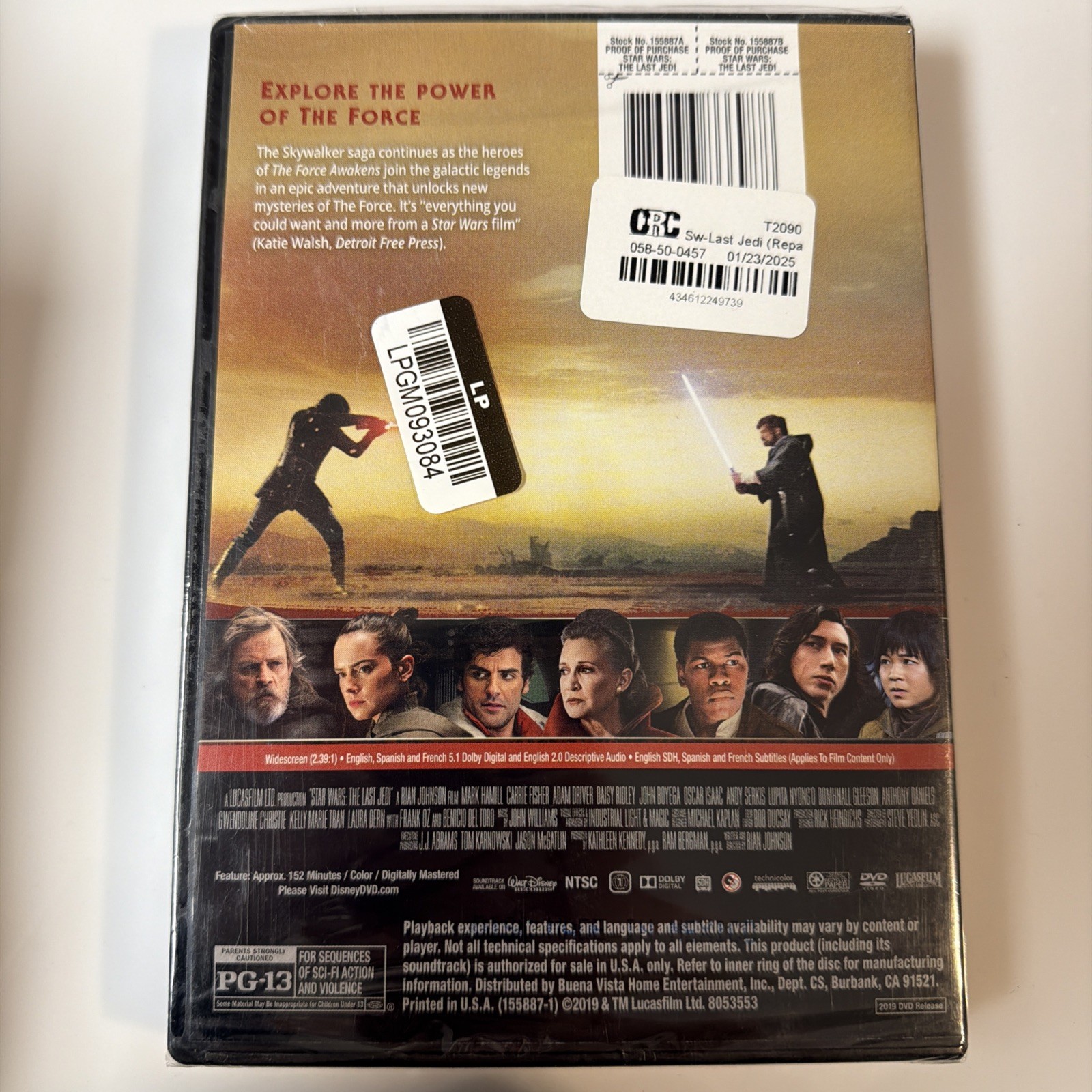 Star Wars: Episode VIII: the Last Jedi (DVD, 2017) Brand New Sealed Ships Free!!