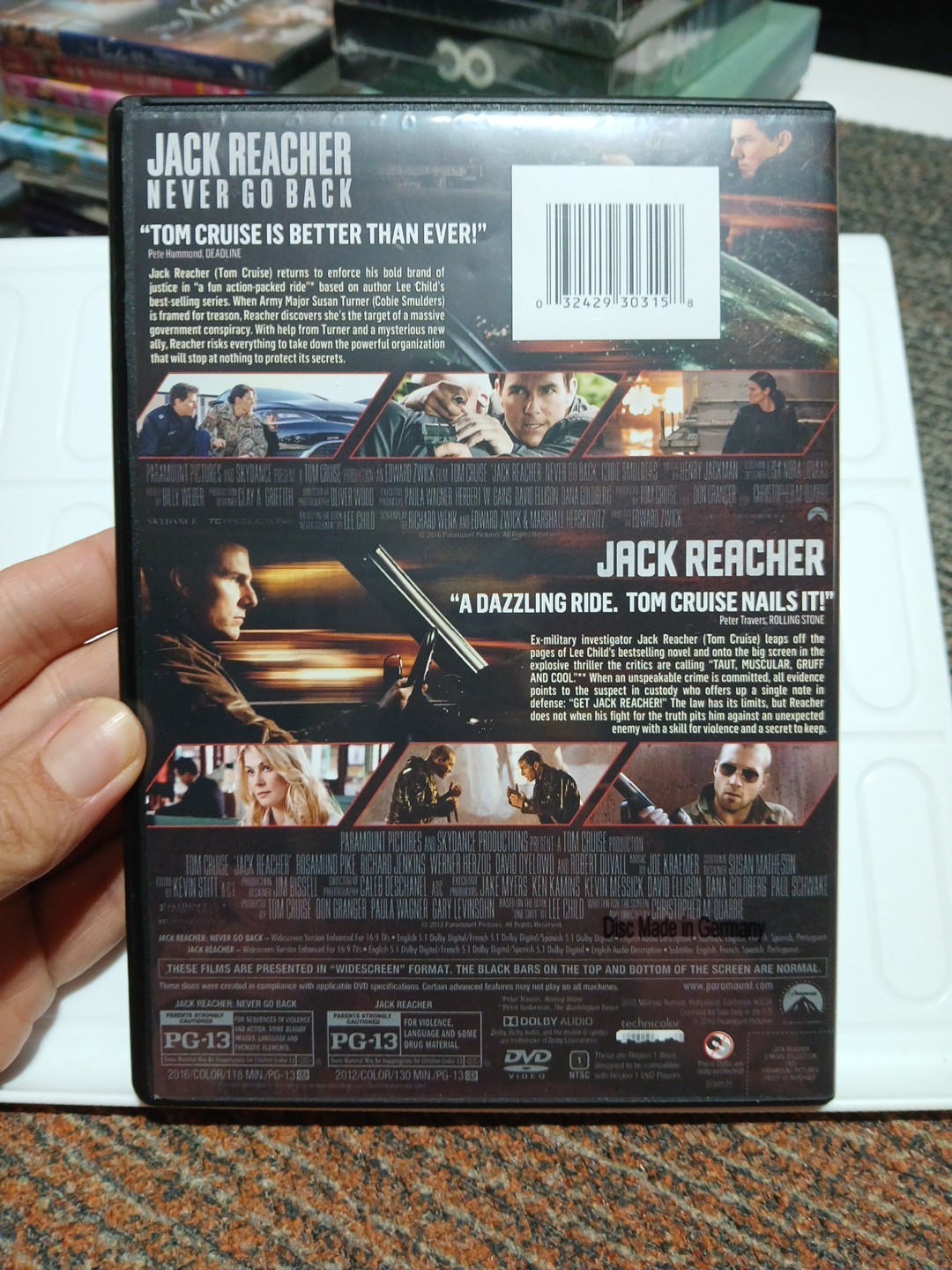 Jack Reacher 2-Movie Collection DVD (Jack Reacher / Jack Reacher: Never Go Back)