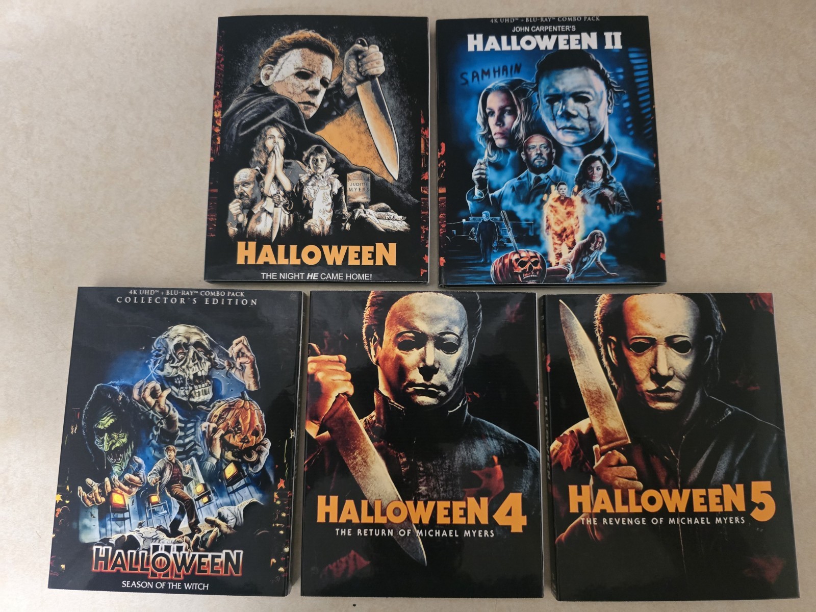 Scream Factory Halloween 1-5 🎃 4k UHD & Blu-ray set, Rare Slipcovers 🔪 *MINT*
