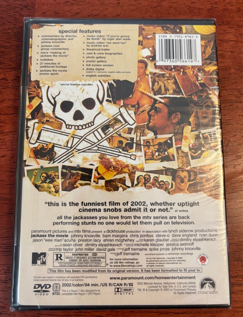 Jackass the Movie Special Collector’s Edition DVD NEW Sealed