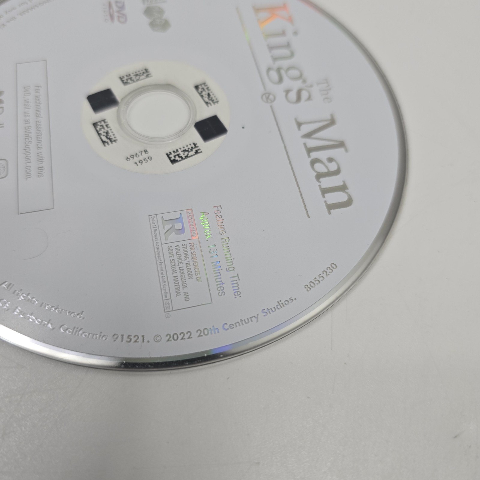 The King’s Man DVD Movie 2022 Redbox Rental Disc Only 131 Min R Rated Feature