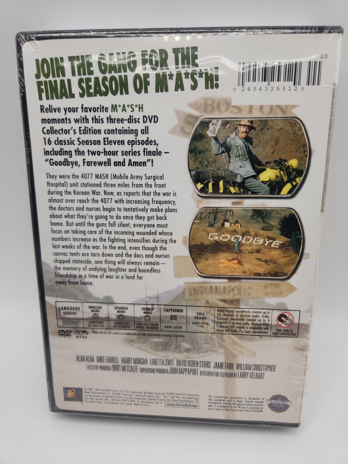 MASH – Season 11 DVD 3-Disc Set (Alan Alda, Harry Morgan) The Final Season NEW