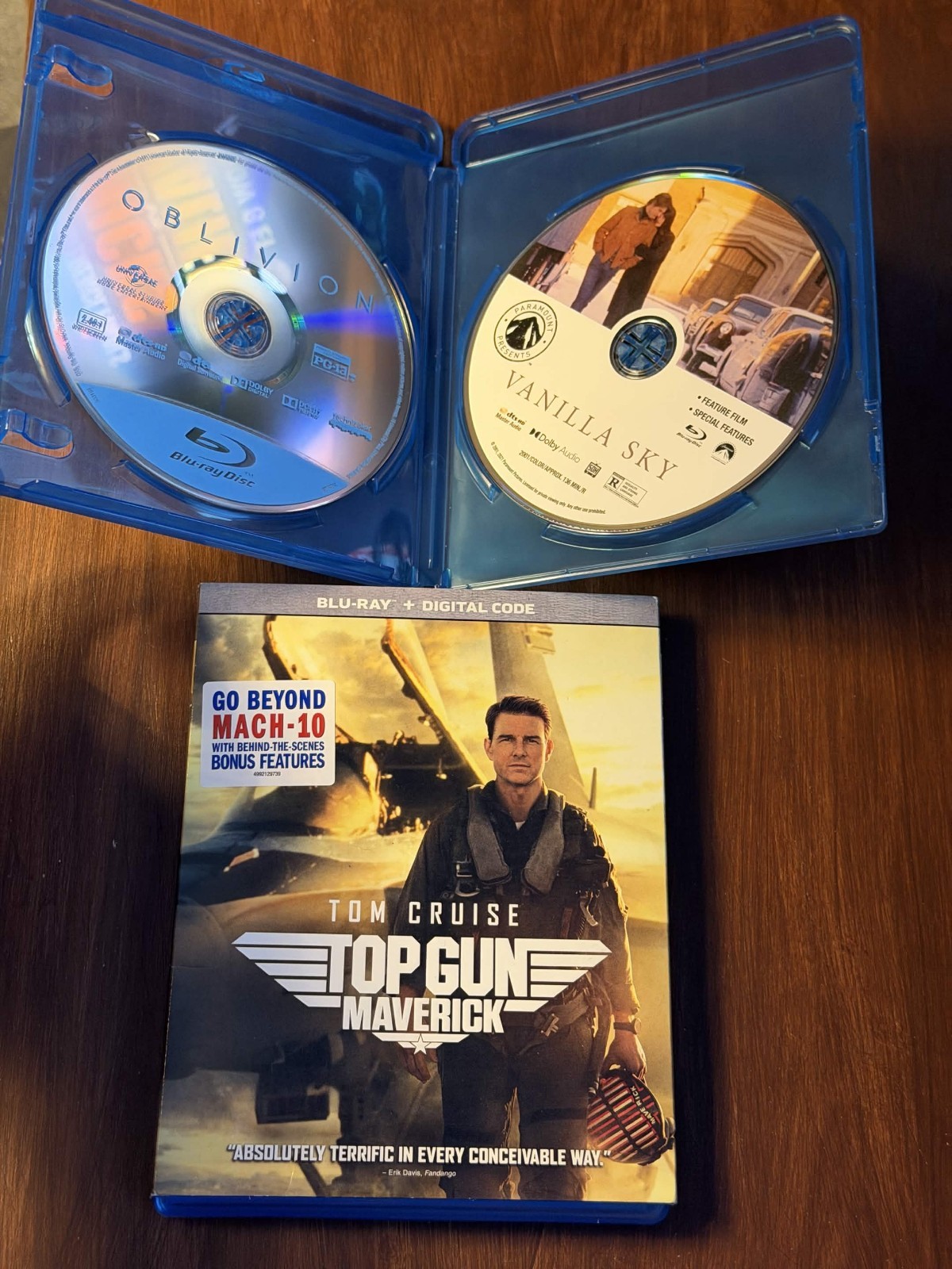 Top Gun: Maverick, Oblivion, Vanilla Sky [TOM CRUISE] Blu-ray TRIO Movies- Read!