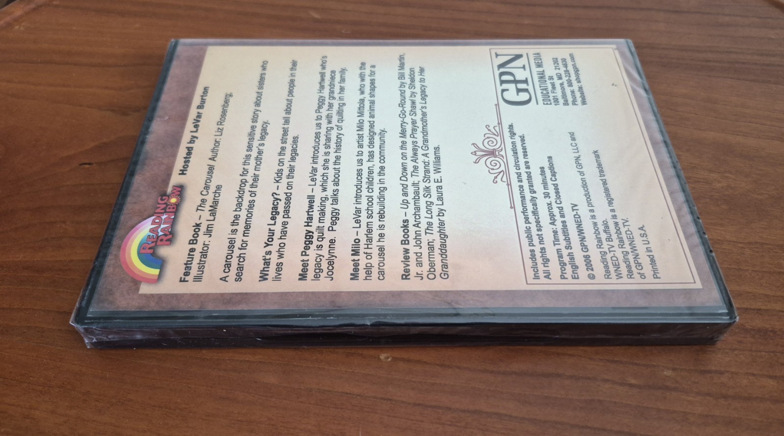 reading rainbow THE CAROUSEL levar burton SEALED DVD pbs episode #130