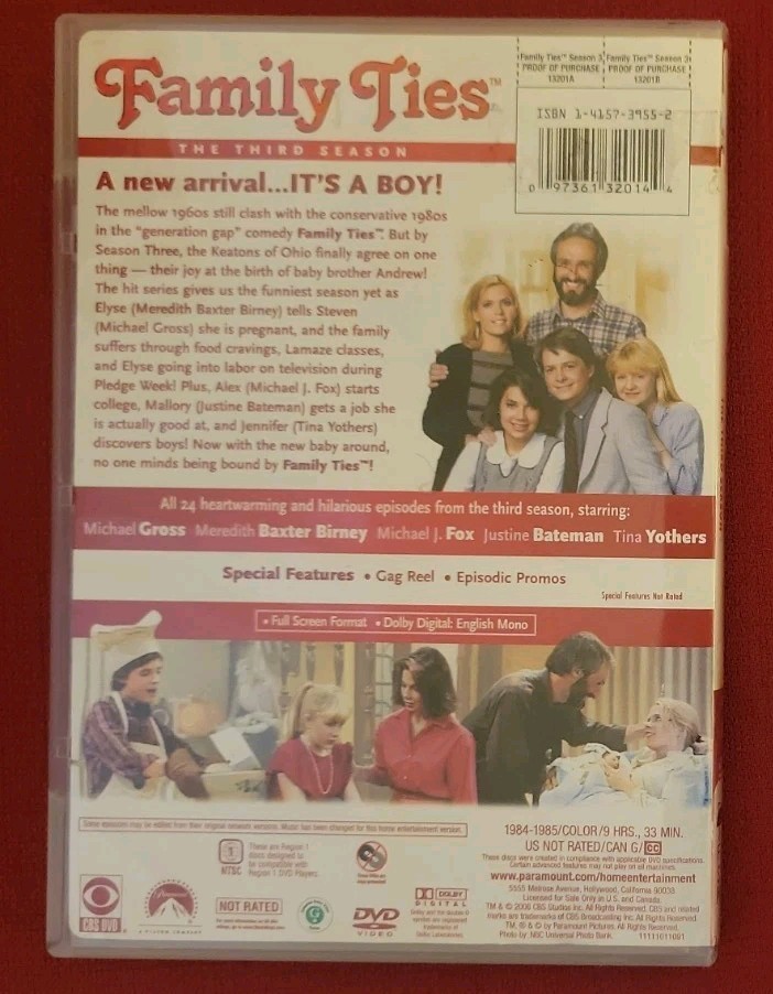 Family Ties: Season 1 2 3 4 5 Michael J. Fox DVD FORMER LIBRARY Justine Bateman