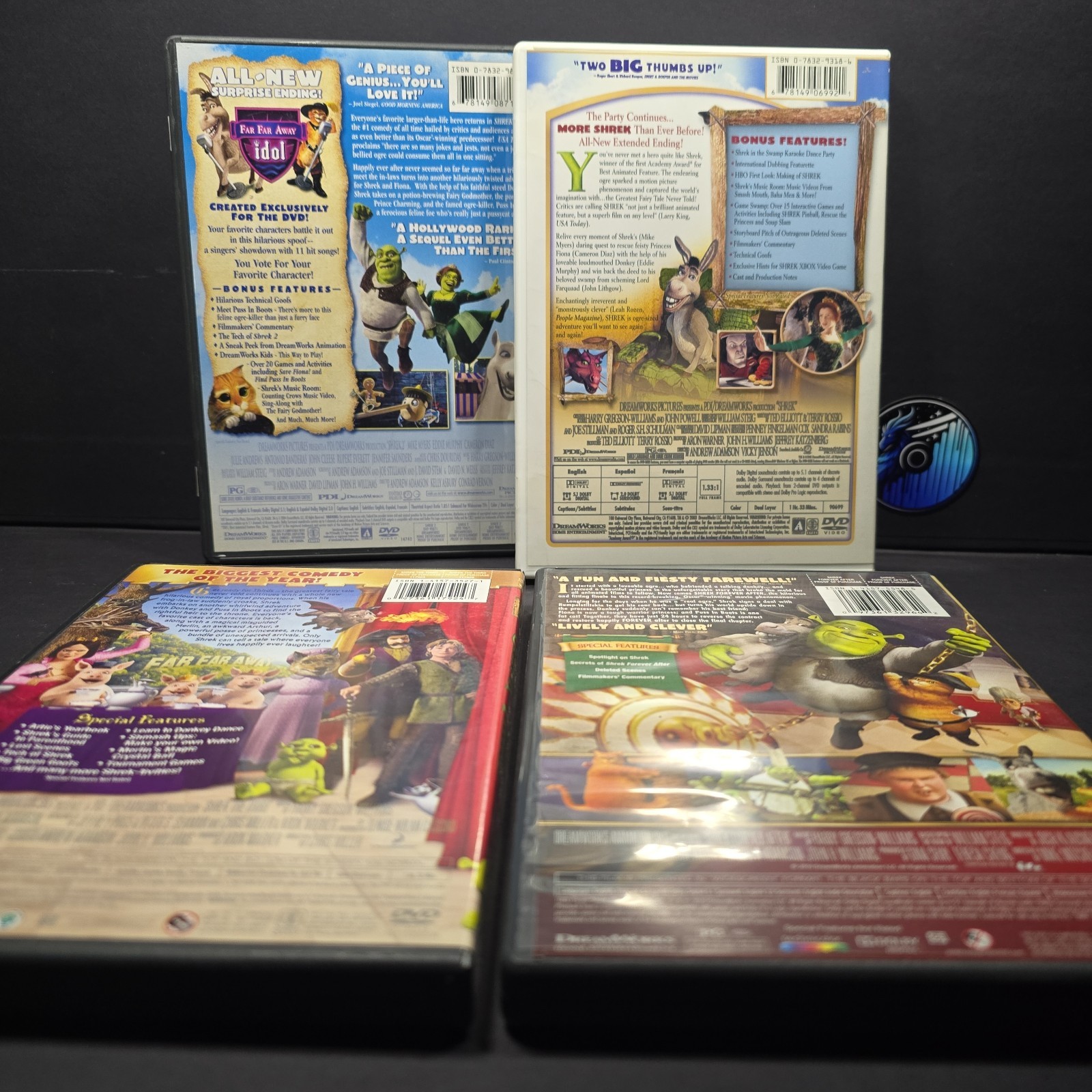 Shrek DVD Lot DreamWorks 1 2 3 Forever Movie Kids Free Shipping!