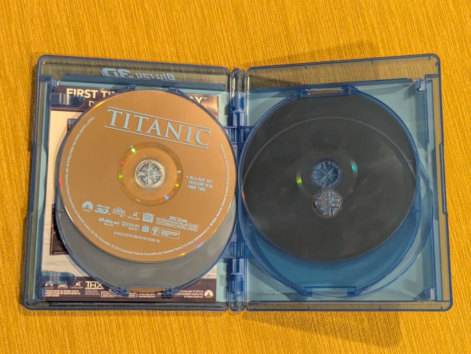 Titanic 3D Limited Edition (Blu-ray 3D, 2012, 3-Disc Set) w/ Slipcover (No 2D)