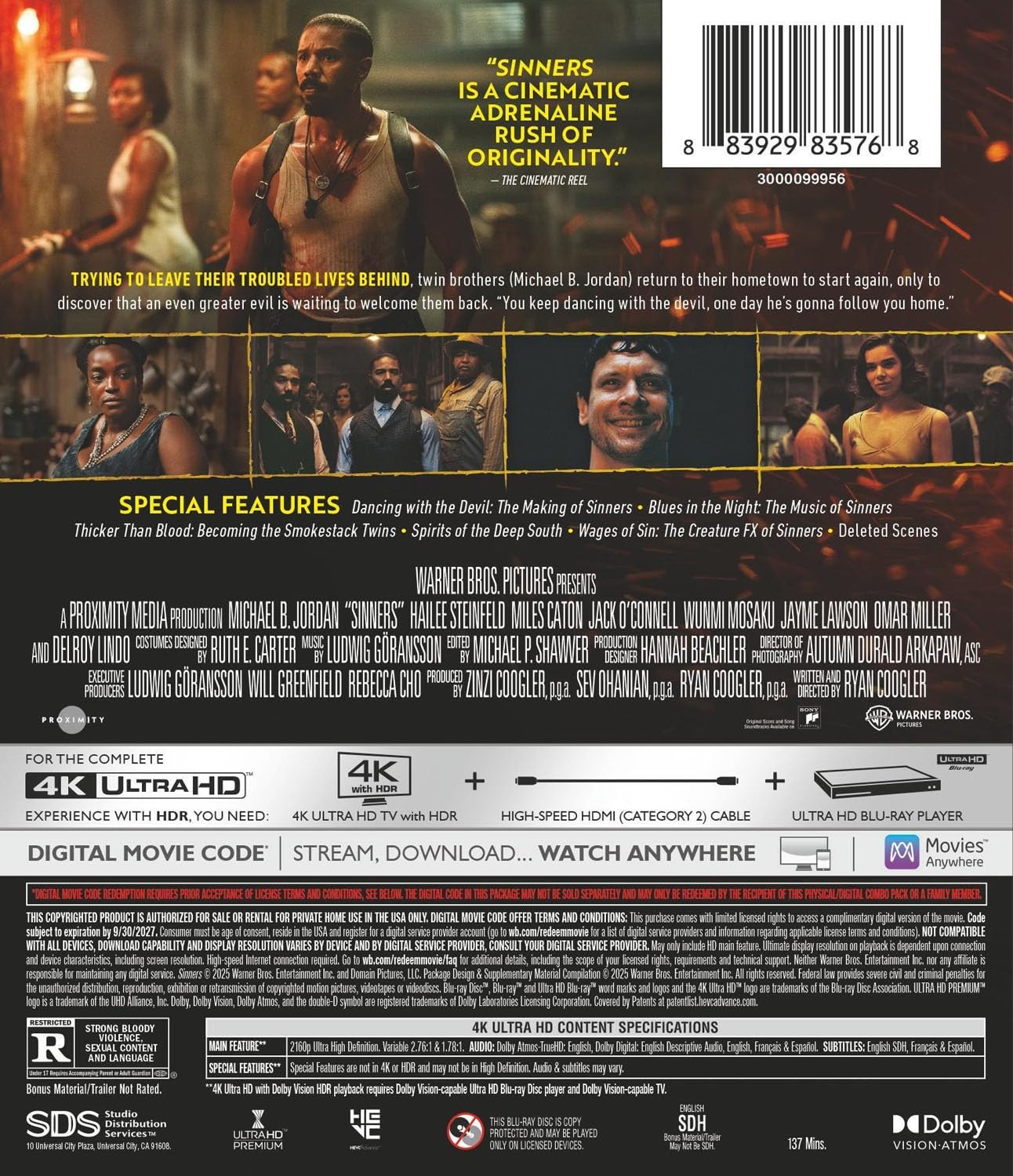 Sinners (4K Ultra HD + Digital) (4K UHD Blu-ray)
