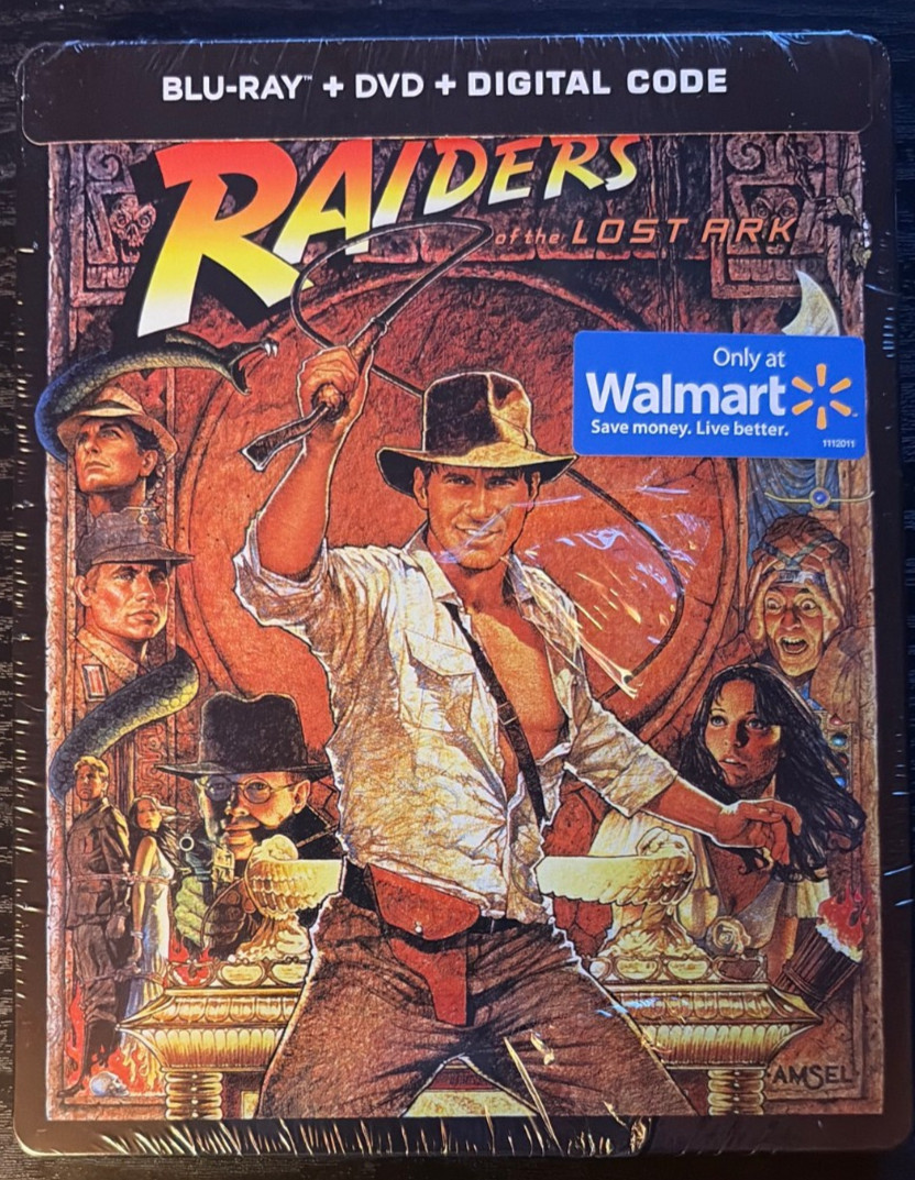 NEW Raiders of the Lost Ark Steelbook DVD/BluRay/Digital 2 Discs Indiana Jones
