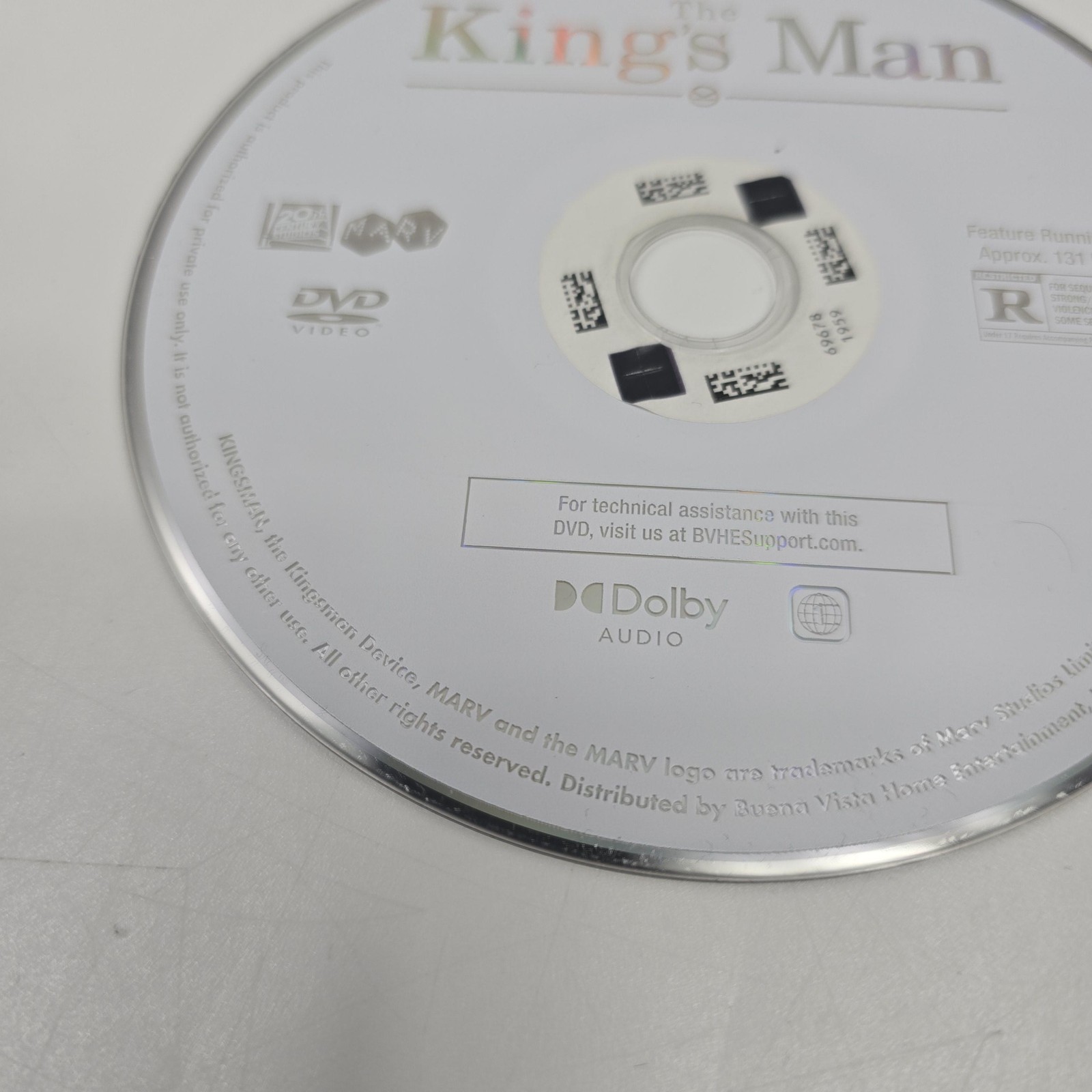 The King’s Man DVD Movie 2022 Redbox Rental Disc Only 131 Min R Rated Feature