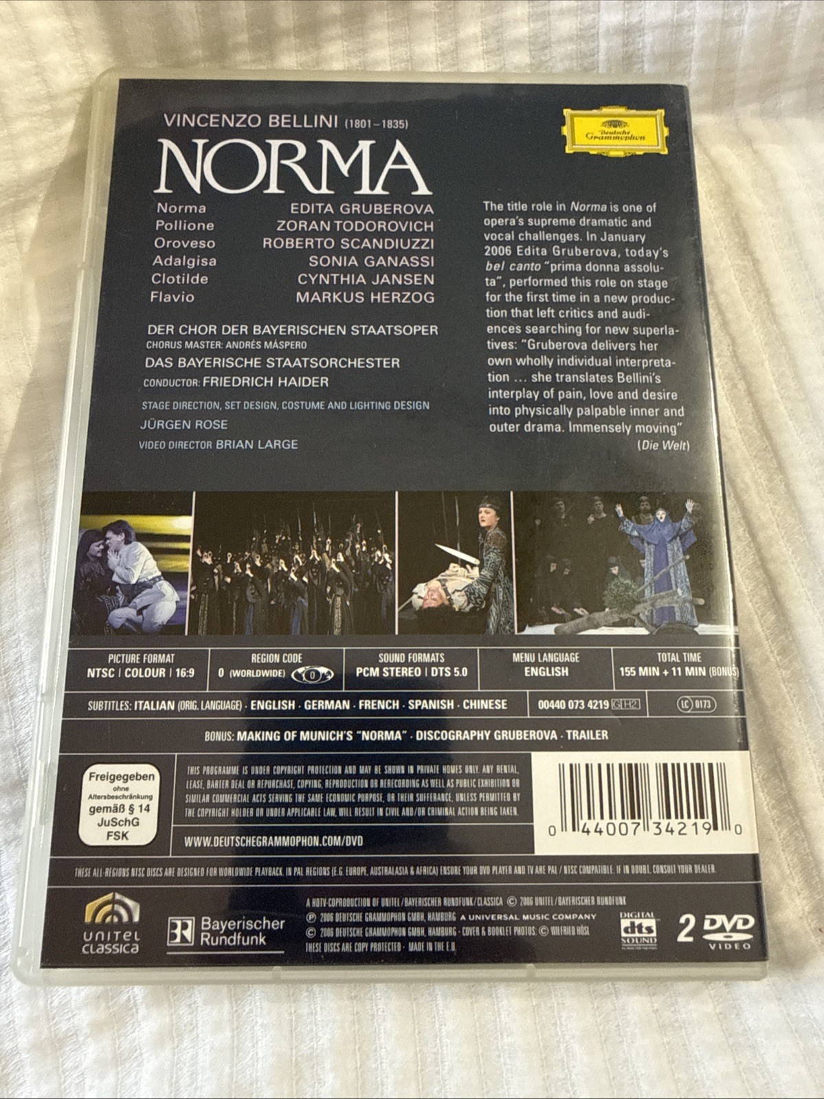 Bellini NORMA 2 Disc DVD With Booklet Opera
