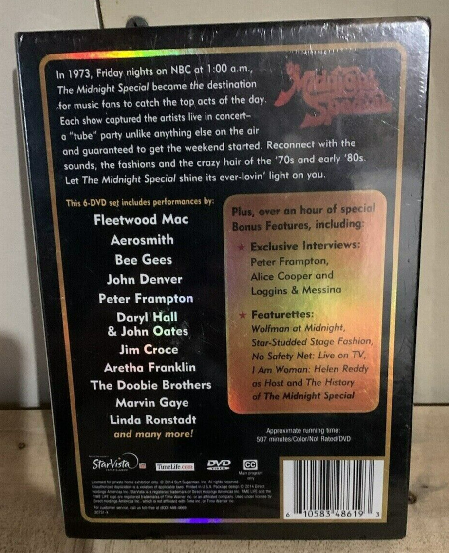 The Midnight Special DVD Set (6 Discs) RARE 1970’s Music TV Show *NEW/SEALED*