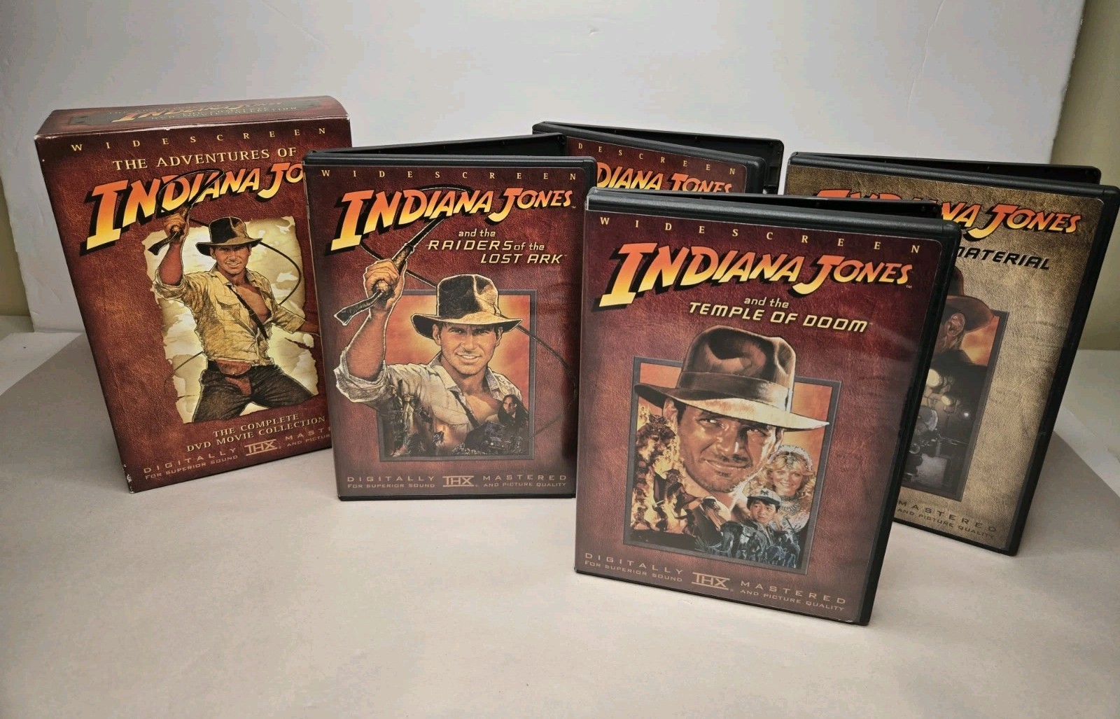 The Adventures of Indiana Jones Complete DVD Movie Collection Box Set- See Descr