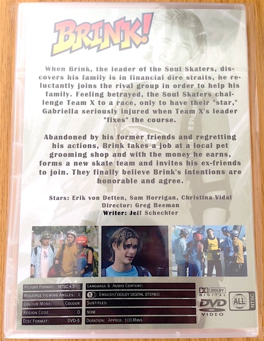 BRINK! (1998) STARRING ERIK VON DETTEN AND SAM HORRIGAN [DVD]