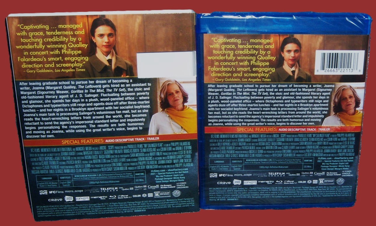 NEW SHOUT SIGOURNEY WEAVER MY SALINGER YEAR DRAMA MOVIE BLU RAY 2020 & SLIPCOVER