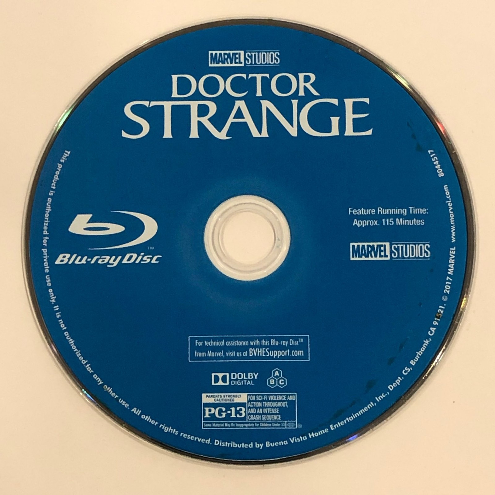 Doctor Strange Blu-ray Disc Marvel Studios PG-13 115min Feature Film 2016 Movie