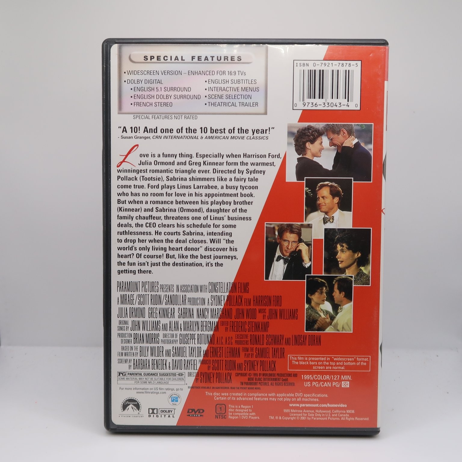 Sabrina DVD 1995 Widescreen Harrison Ford Julia Ormond Sydney Pollack Film