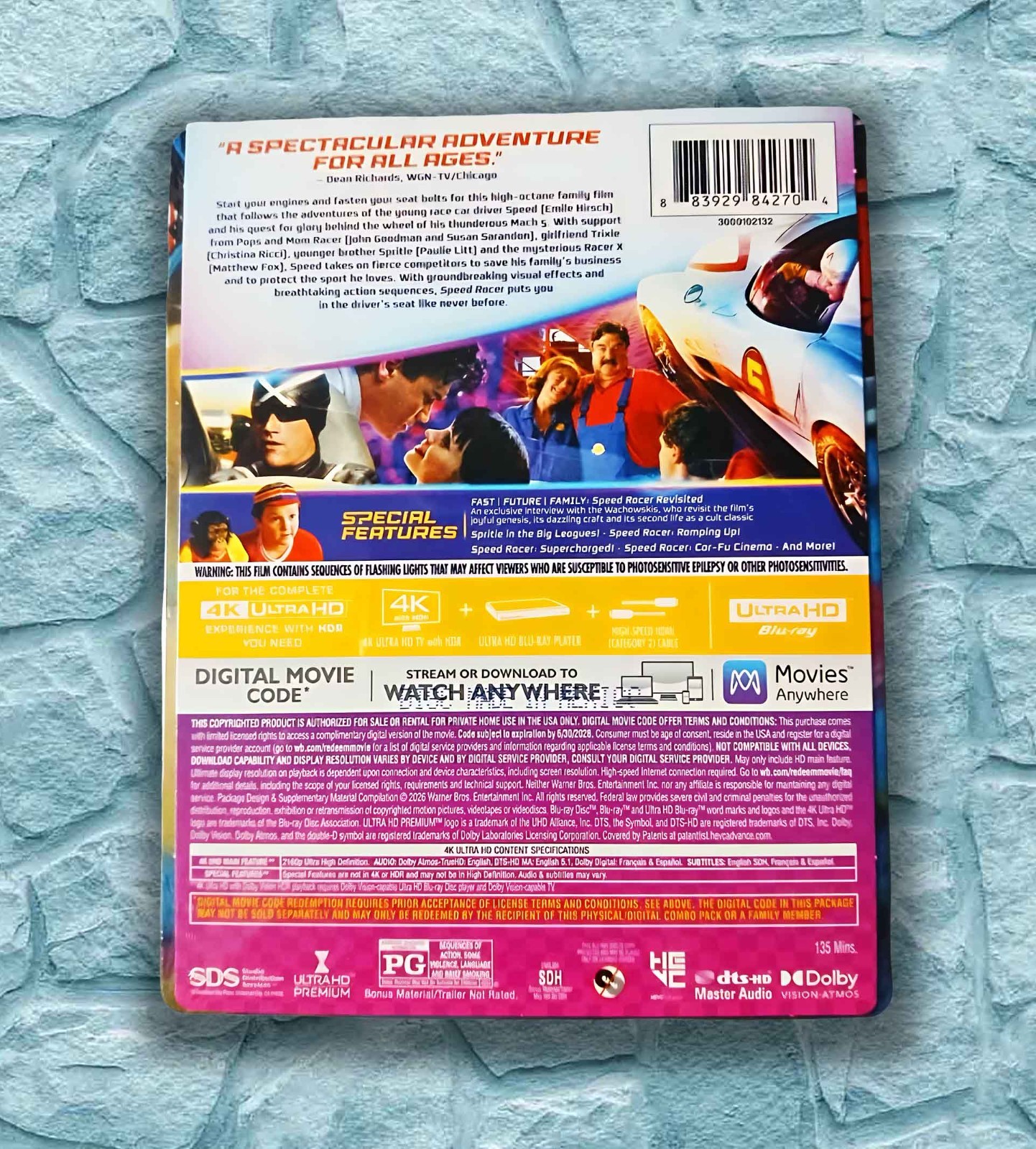 Speed Racer (4k + Digital Code) Limited Edition Steelbook – New/Sealed