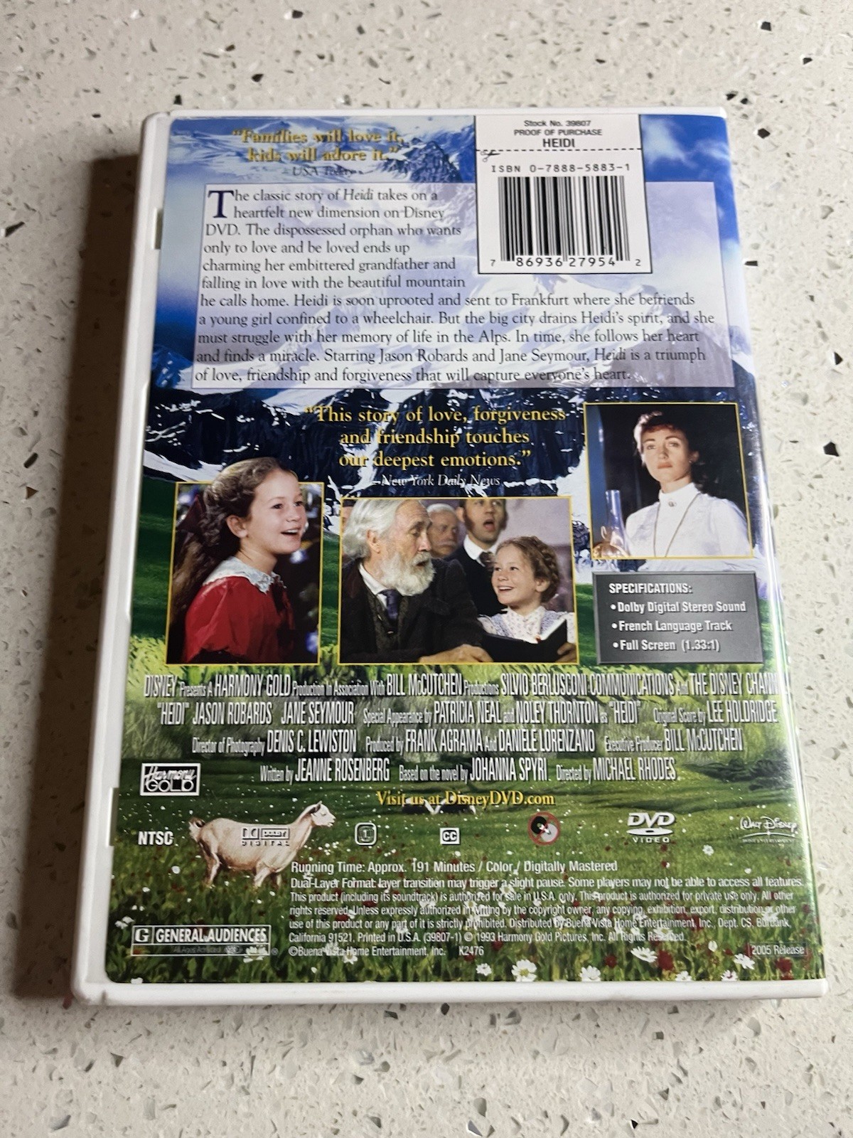 Heidi (DVD, 2005) Like New Cond, Disc Is Mint, Clean, No Scratches, Trust Pics.