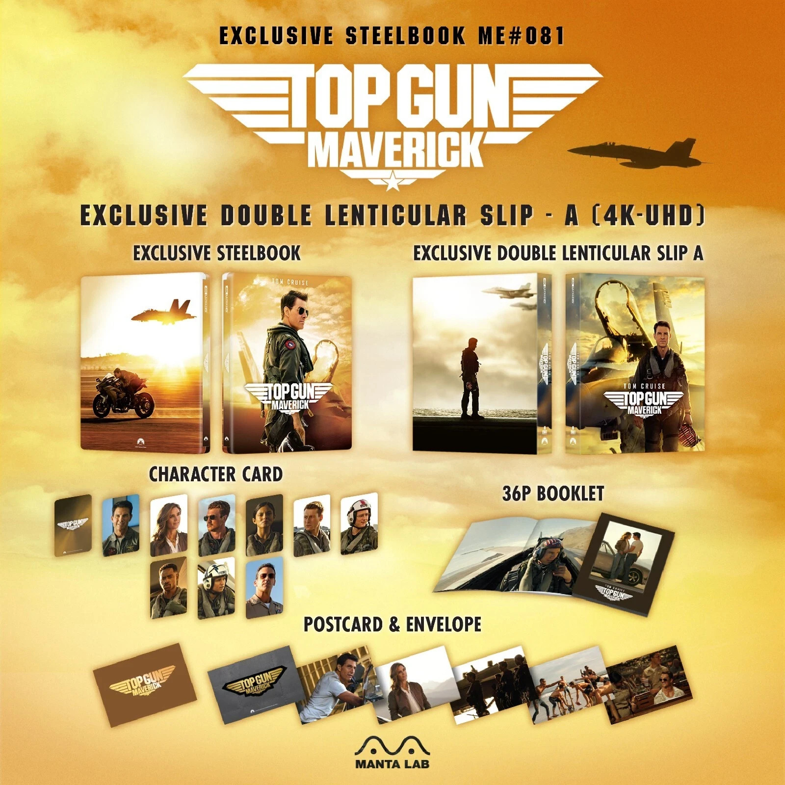 Top Gun: Maverick (4K UHD) Manta Lab Steelbook, Cover A Lenticular, see pics!