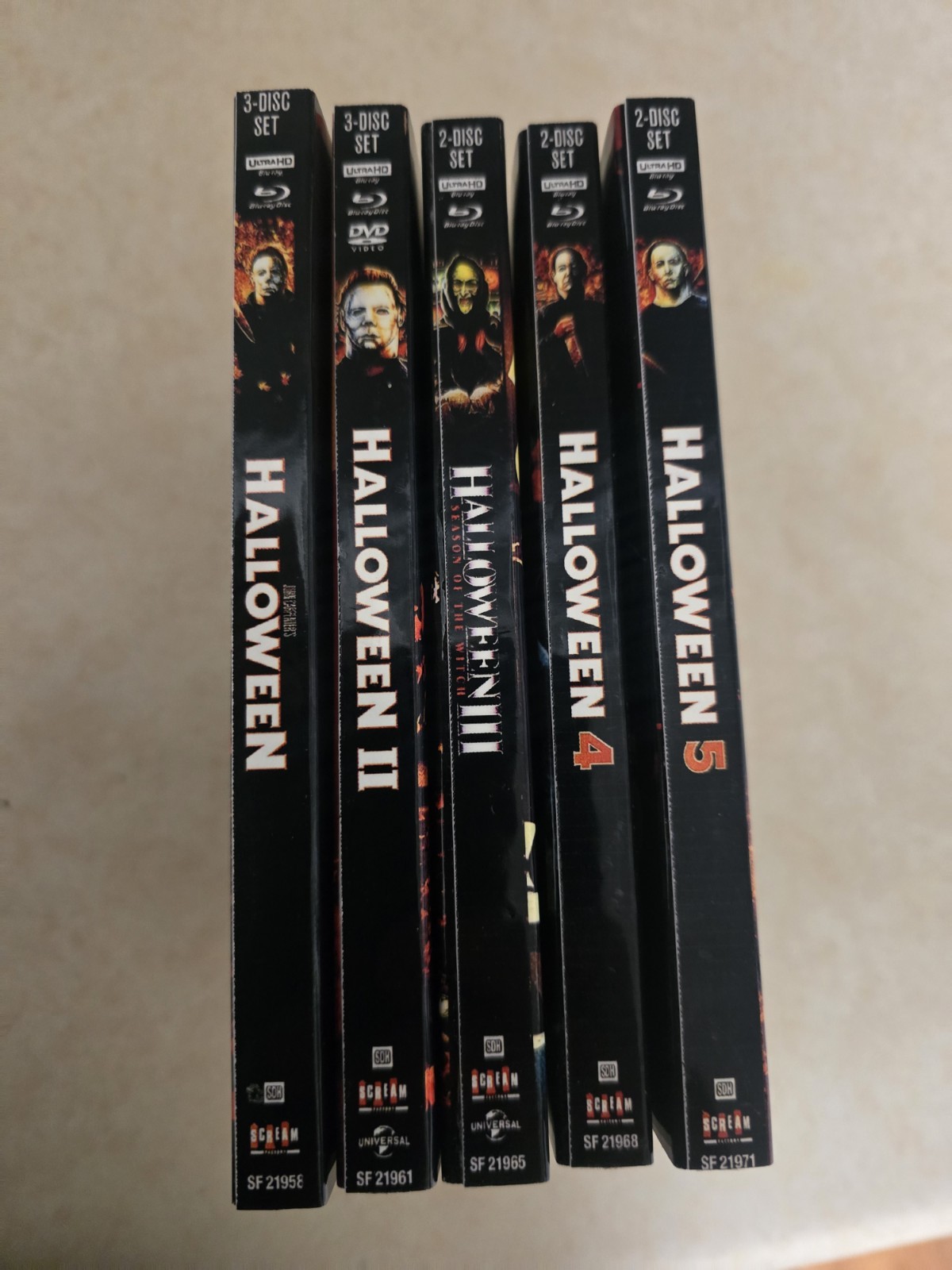 Scream Factory Halloween 1-5 🎃 4k UHD & Blu-ray set, Rare Slipcovers 🔪 *MINT*