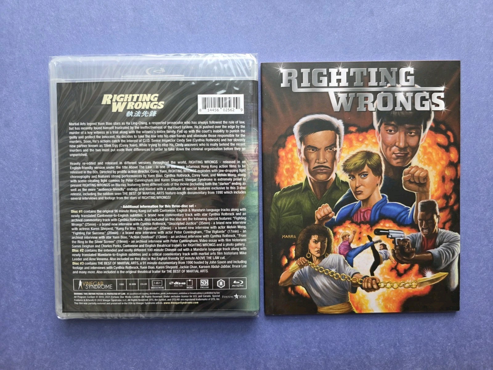 Righting Wrongs (Blu-ray, 1986) Vinegar Syndrome Slipcase Cynthia Rothrock OOP