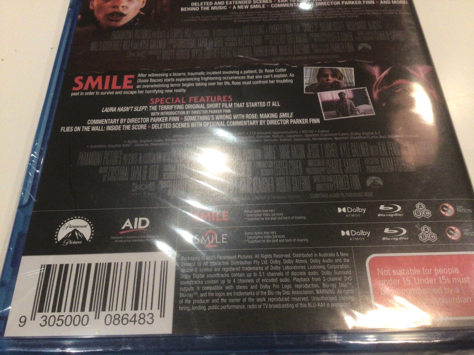 Smile (2022, Blu-ray, Rg0) Sosie Bacon, Parker Finn, Read Description, BRAND NEW