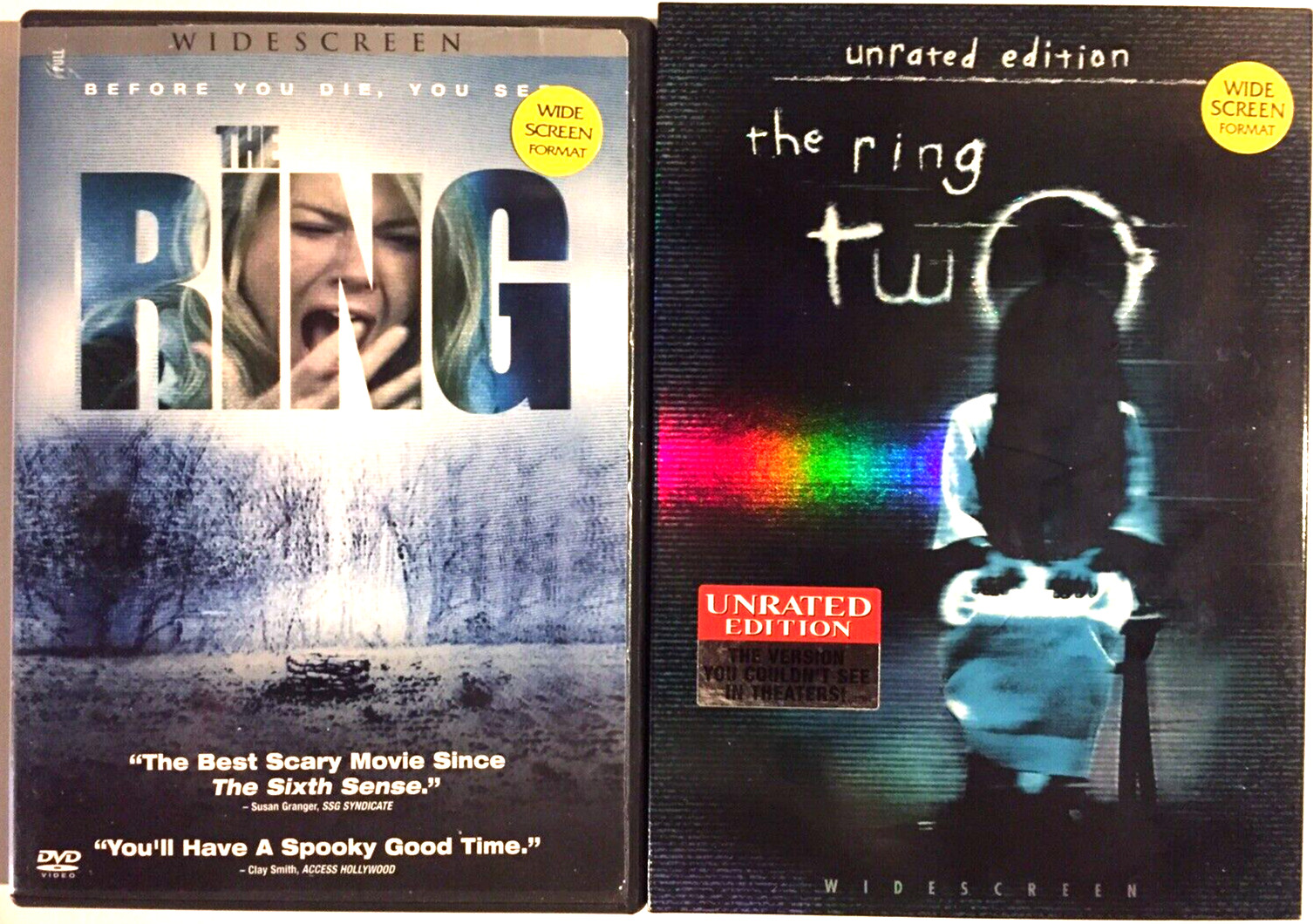 HORROR MOVIES ~2 DVD’s~ Widescreen ~THE RING & THE RING TWO UNRATED EDITION ~VG