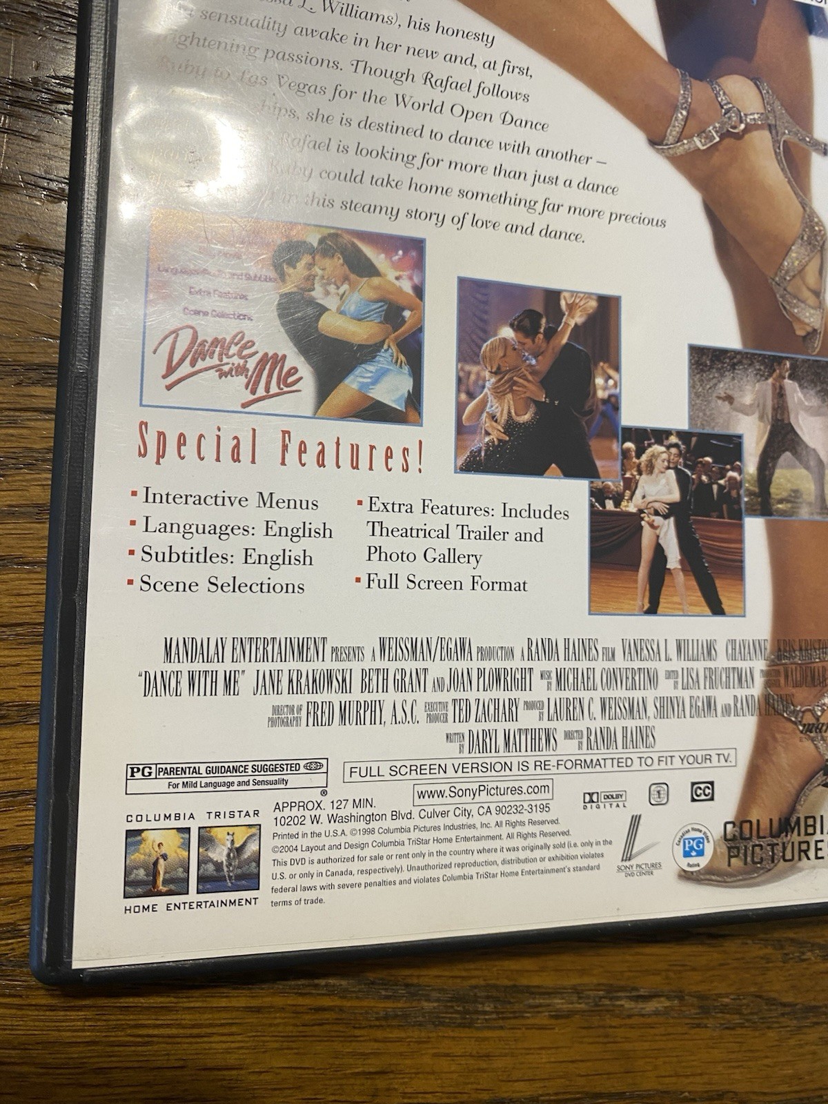 Dance with Me (DVD, 1998) Musical Romance Vanessa L Williams Full Screen Rare