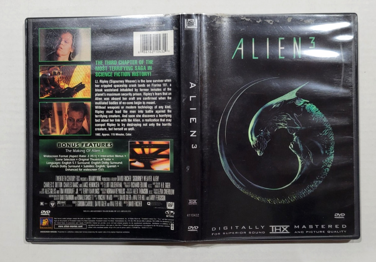 Alien³ (1992, DVD, 20th Century Fox) Sigourney Weaver, Charles S. Dutton