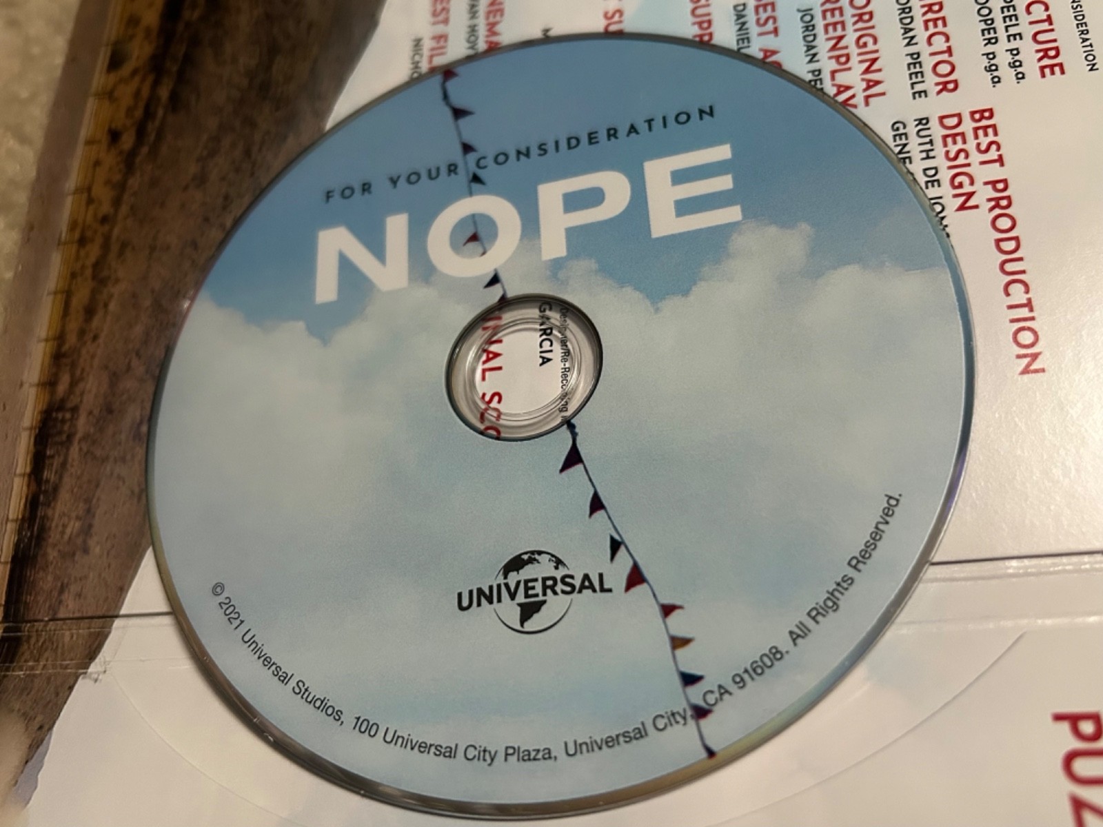 LOT of 2: NOPE & US fyc DVD Jordan Peele FULL MOVIE bundle