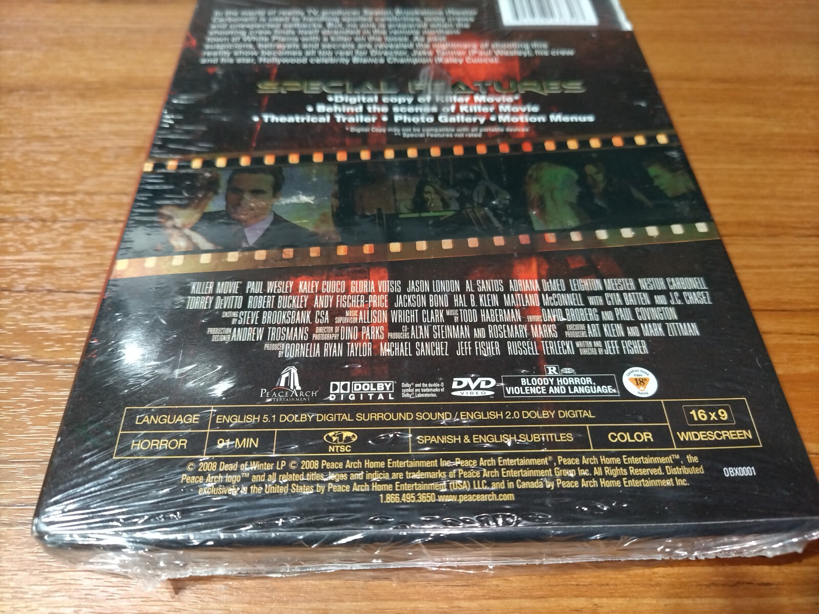 KILLER MOVIE Fear Reality DVD VIDEO Dolby Digital Wide Screen Horror 2008 91 min