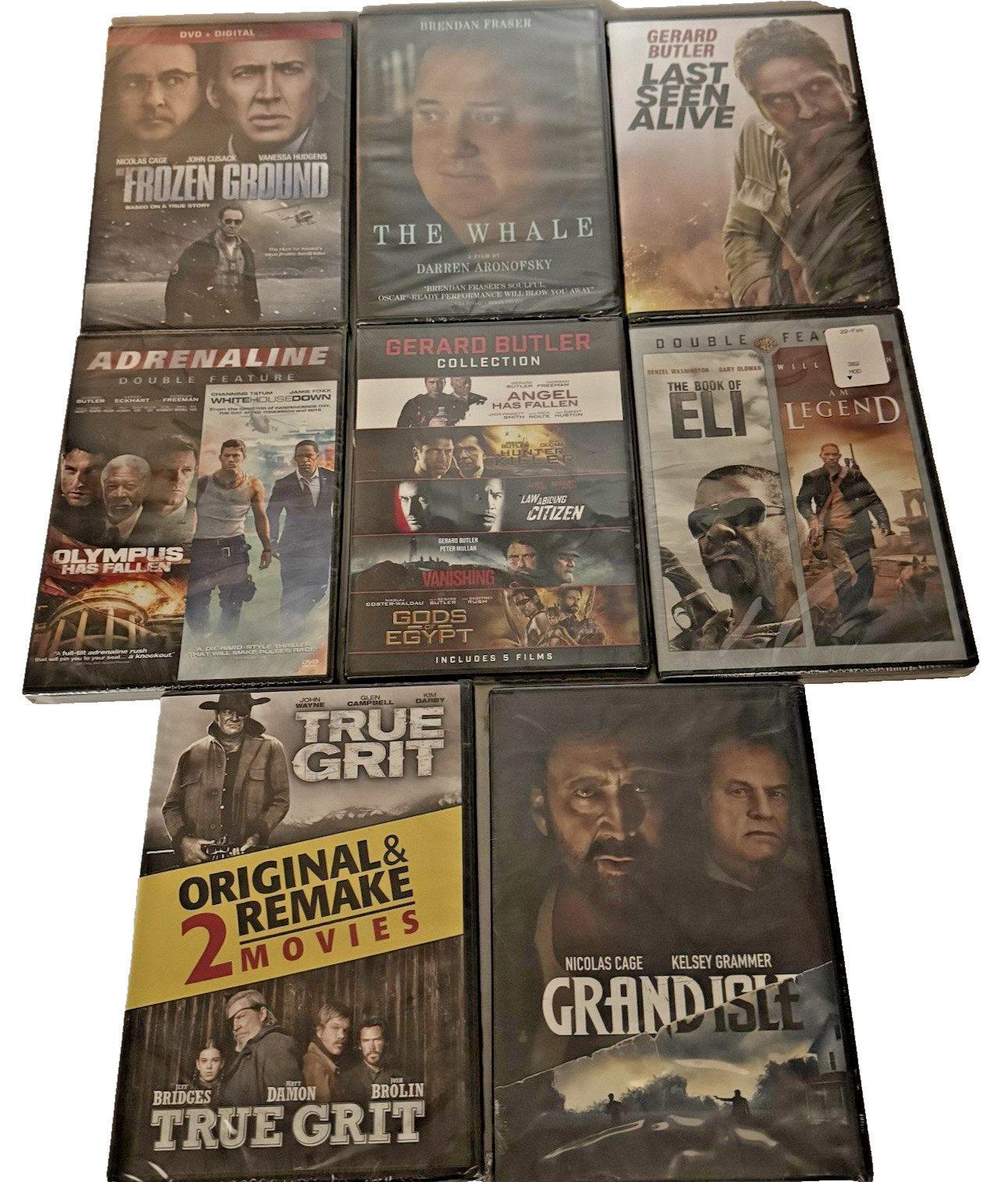 New Sealed Mixed Lot of 8 DVDs Movies True Grit I Am Legend White House Down ++