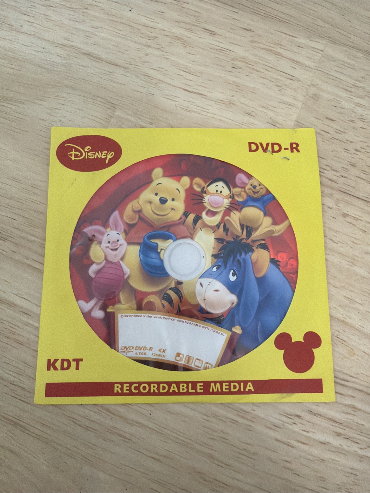 Disney Winnie The Pooh Blank DVD + Artwork VIDEO Walt Promo Collector characters
