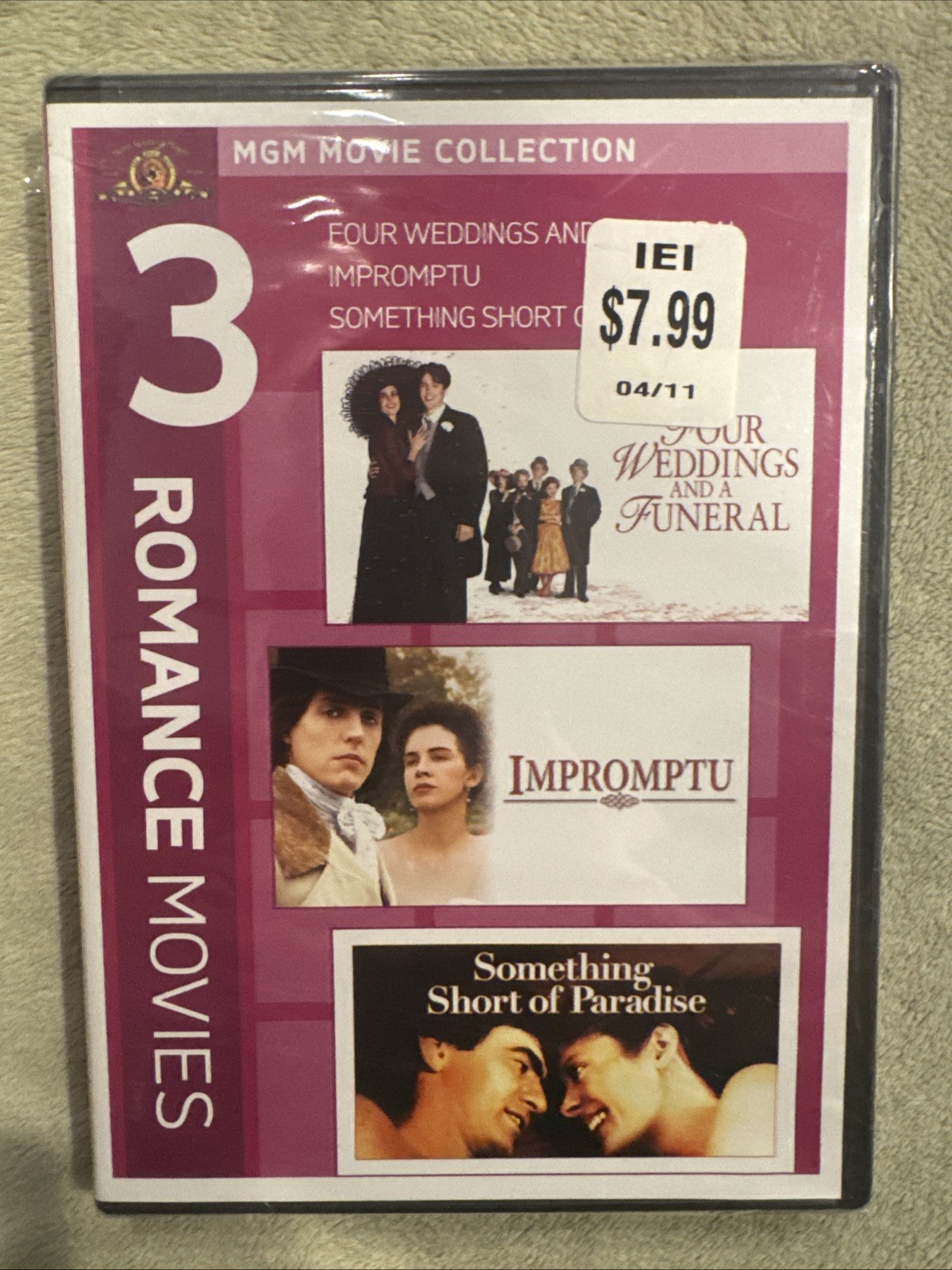 3 Film DVD Four Weddings And A Funeral Impromptu Something Short Of Paradise NEW