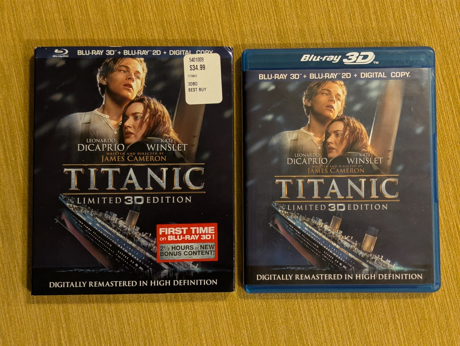 Titanic 3D Limited Edition (Blu-ray 3D, 2012, 3-Disc Set) w/ Slipcover (No 2D)