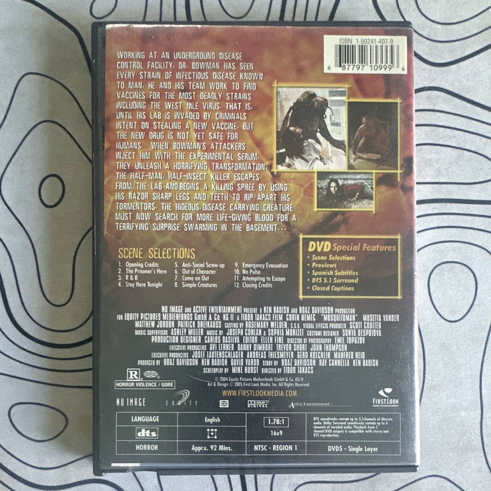First Look MosquitoMan (DVD, 2005) R Region 1 92 Min NTSC Subtitles/CC