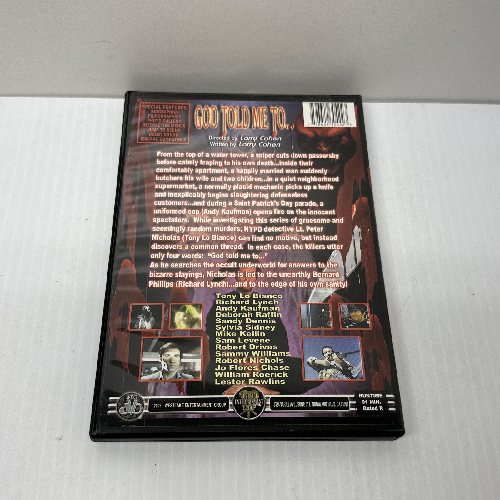 God Told Me To (DVD, 2004)Tony LoBianco, Richard Lynch. 91min, R rated.